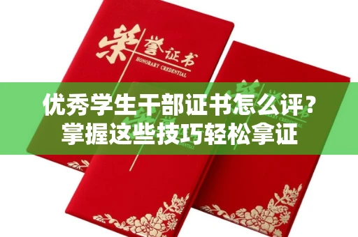 全国优秀学生干部证书怎么评?掌握这些技巧轻松拿证