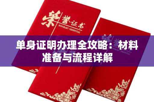 全国单身证明办理全攻略:材料准备与流程详解